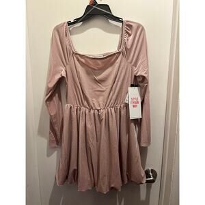 NWT Celebrity Pink  Long Sleeve Velvet Bubble Hem Mini Dress